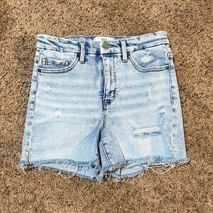 BKE Light Blue Distressed Jean Shorts